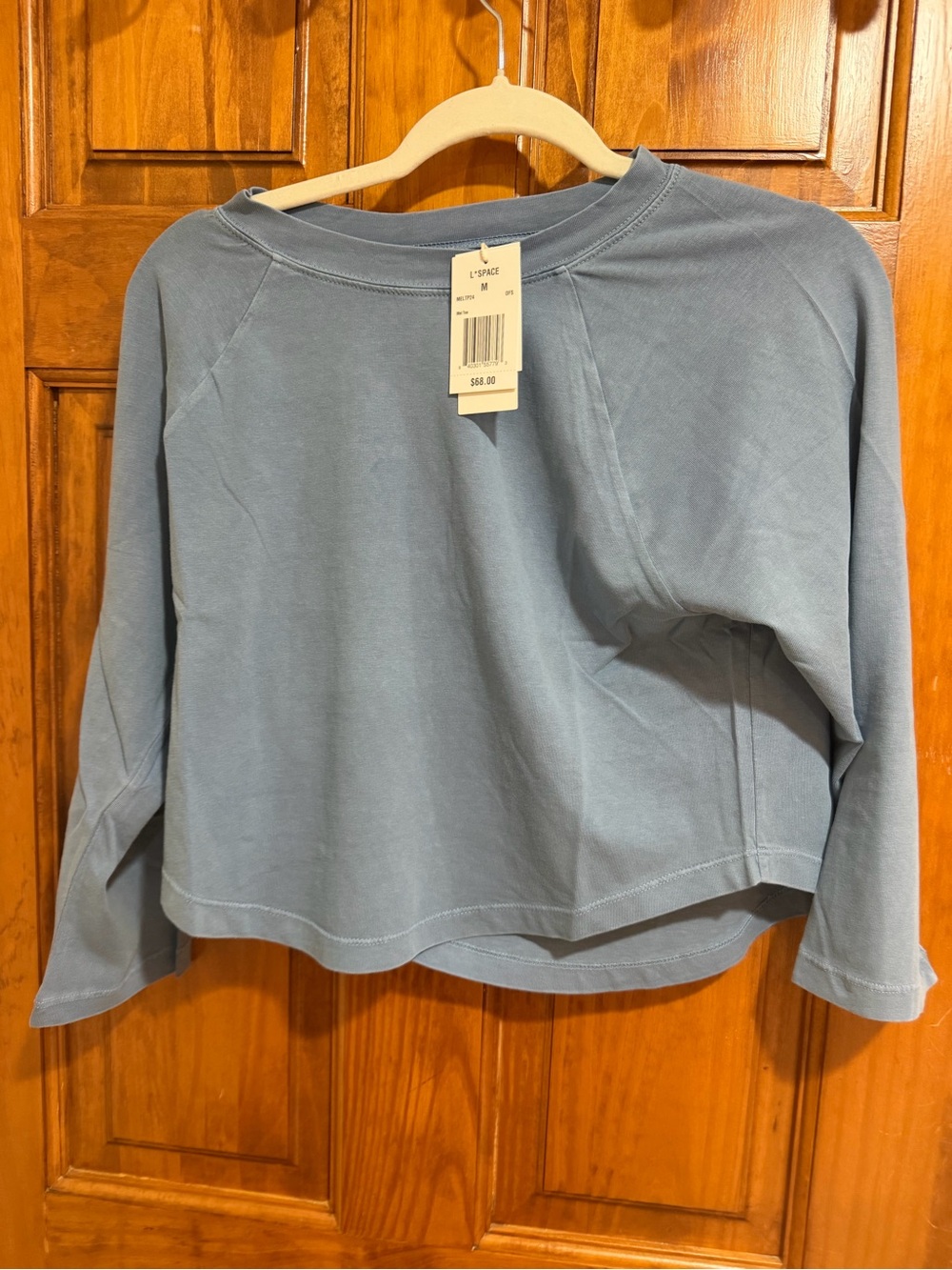 l*space Washed Slate Blue Cropped Long-Sleeve Top - Picture 5 of 6